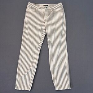 Ann Taylor Loft The Skinny Ankle Curvy Fit Womens Sz 8 Striped Pants Beach Fun